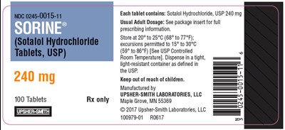 sorine-08.jpg PRINCIPAL DISPLAY PANEL - 240 mg Tablet Bottle Label - sorine 08