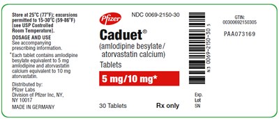 PRINCIPAL DISPLAY PANEL - 2.5 mg/10 mg Tablet Bottle Label - caduet 10