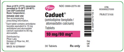 PRINCIPAL DISPLAY PANEL - 10 mg/10 mg Tablet Bottle Label - caduet 17