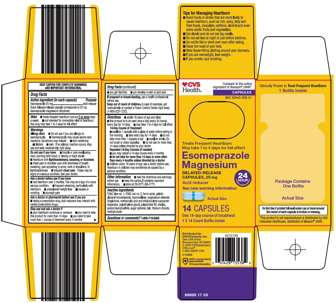 Esomeprazole Magnesium Product Images - NDC 69842-898