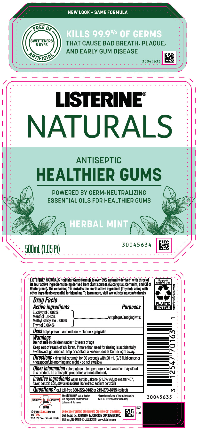 Listerine Naturals Antiseptic Images Eucalyptol, Menthol, Unspecified