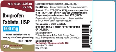 Principal Display Panel (800 mg Tablet Bottle Label)