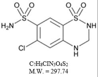 Hydrochlorothiazide Structural Formula (Image 02)