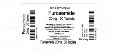 Furosemide 20mg - 30 Tablets - 43353 747