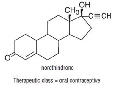 Norethindrone							Therapeutic Class = Oral Contraceptive - norethindronetablets figure 01