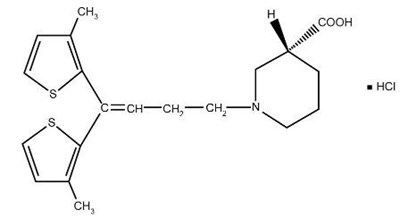 chemical structure - tiagabine hydrochloride tablets 1