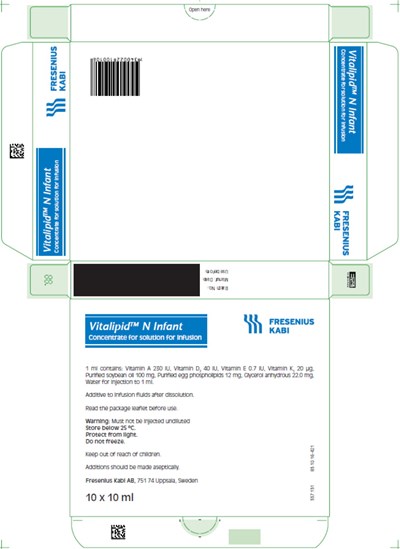 Package Label – Principal Display Panel – Vitalipid™ N Infant 10 mL Ampule Carton Panel (Vit01 0000 18)