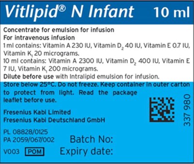Package Label – Principal Display Panel – Vitalipid® N Infant 10 mL Ampule Label (Vit01 0000 19)