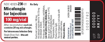 100 mg vial label - micafungin for injection 3