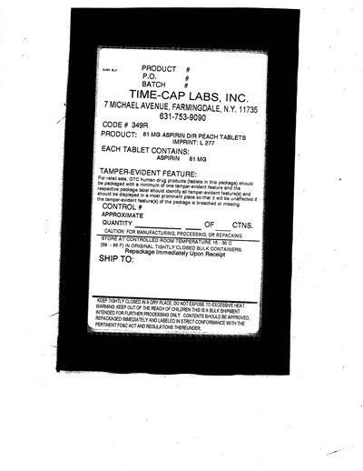 349r Bulk Label (349r)