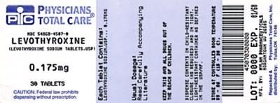 image of 175 mcg package label - 4507