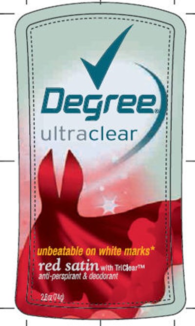 Degree Ultraclear Red Satin 2.6 Oz Front (Degultraclearredsatinfront2pt6oz)