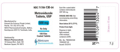 7170913004 (7170913004 Metcure Metronidazole Tabs 500 mg 100 Ct)