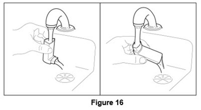 Figure 16 (hold under running warm water)