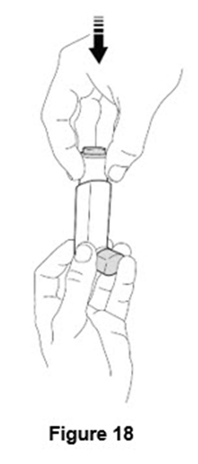 Figure 18 (when dry gently press canister into actuator)