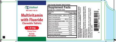 Principal Display Panel Ndc 58657-165-01multivitaminwith Fluoridechewable Tablets1.0 mgorange Flavor Rx Only100 Tablets (Multivitamin With Fluoride 1 mg 02)