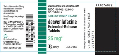desvenlafaxine-11.jpg PRINCIPAL DISPLAY PANEL - 25 mg Tablet Bottle Label - desvenlafaxine 11