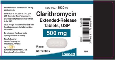 clar-er-container-label-500mg.jpg Clarithromycin Extended-release Tablets USP, 500 mg - clar er container label 500mg