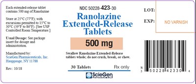 ranolazine-500mg-30tab.jpg PACKAGE LABEL – Ranolazine, 500mg bottle, 30ct - ranolazine 500mg 30tab