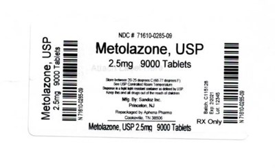 Bottle Label 2.5 mg - 71610 0285 09