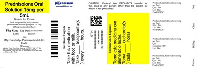 Prednisolone Oral Solution 15mg Per 5ml (15mg Bottle Label)