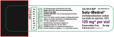 PRINCIPAL DISPLAY PANEL - 125 mg Vial Label - solu medrol 08