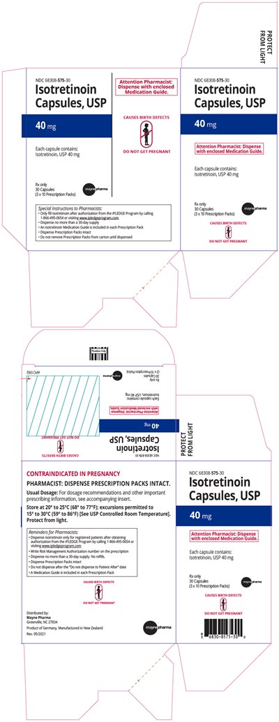isotretinoin-03.jpg PRINCIPAL DISPLAY PANEL - 40 mg Capsule Prescription Pack Carton - isotretinoin 03