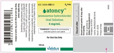 "image Description" (Atomoxetine HCl Os 4mg mL Bottle Label)