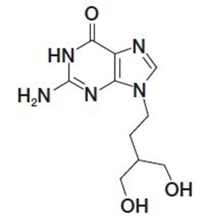 A structure of penciclovir chemical formula - structural formula