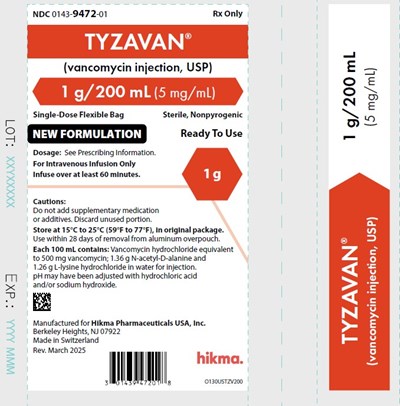 1g 200ml Ow (Tyzavan Vancomycin Injection 11)