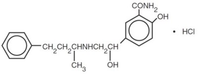 the following structure for Labetalol hydrochloride, USP is a racemate, chemically designated as 2-hydroxy-5-[1-hydroxy-2-[(1-methyl-3-phenylpropyl)amino]ethyl] benzamide monohydrochloride. - labetalol hcl tablets 01