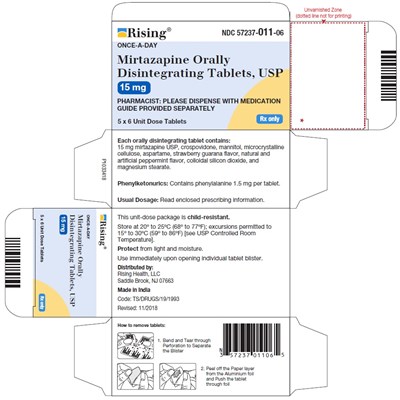 mirtazapine-fig1.jpg PACKAGE LABEL-PRINCIPAL DISPLAY PANEL - 15 mg Blister Carton (5 x 6 Unit-dose) - mirtazapine fig1