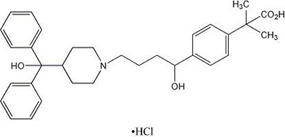 Fexofenadine Hydrochloride Structure Image (Allegra D24 01)