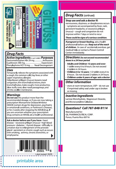 Image Description (Giltuss 100s Bottle Label)