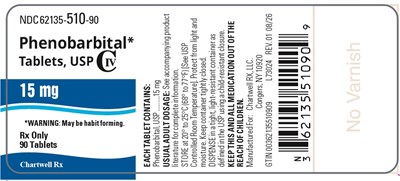 "image Description" (Phenobarbital Tabs 15mg 90s Bottle Label)