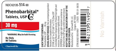 "image Description" (Phenobarbital Tabs 30mg 90s Bottle Label)