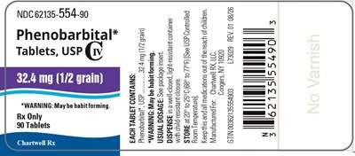 "image Description" (Phenobarbital Tabs 32pt4mg 90s Bottle Label)