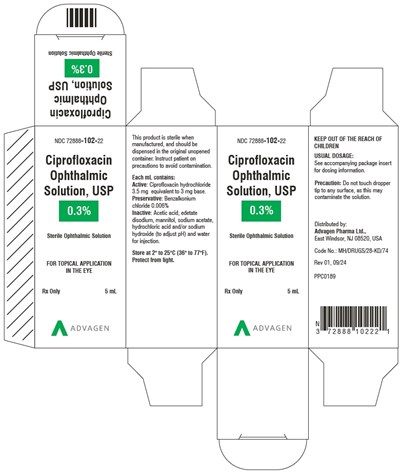 ciprofloxacin-ophthalmic-solution-5ml-carton.jpg Ciprofloxacin Ophthalmic Solution, 0.3% - NDC 72888-102-22 - 5 mL Carton - ciprofloxacin ophthalmic solution 5ml carton
