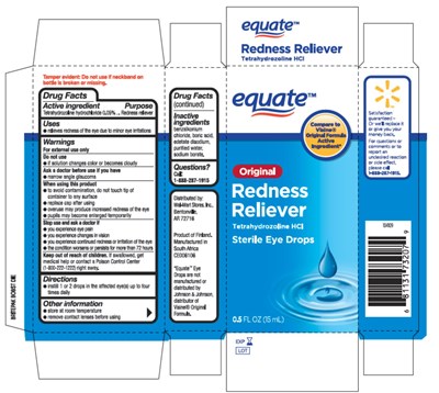 Equate®original Rednessrelievertetrahydrozoline Hcisterile Eye Drops0.5 Fl Oz (15 mL) (Equate Eye Drops 02)