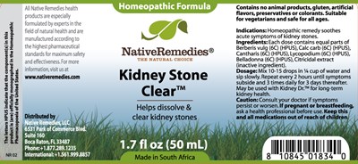Bottle Label (Kidneystoneclear)