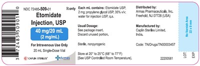 Vial 20ml (Etomidate 20 mL Label)