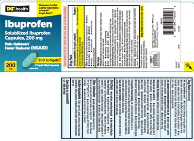 Solubilized ibuprofen equal to 200 mg ibuprofen(NSAID)* (present as the free acid and potassium salt) *nonsteroidal anti-inflammatory drug - ibuprofen 200 mg softgel pur 1
