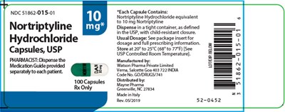 nortriptyline-02.jpg PRINCIPAL DISPLAY PANEL - 10 mg Capsule Bottle Label - nortriptyline 02