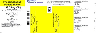 Phendimetrazine Tartrate Tablets Usp 35mg (Figure 09 078 30s Label)