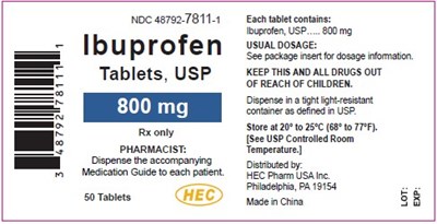 Ibuprofen 800 mg - 50 Tablets NDC: 48792-7811-1 - 800mg50