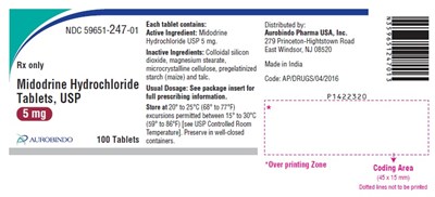 midodrine-fig3.jpg PACKAGE LABEL-PRINCIPAL DISPLAY PANEL - 5 mg (100 Tablets Bottle) - midodrine fig3