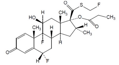 FP chem structure - fluticasone propionate salmeterol inhalation powde 1