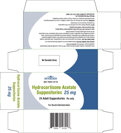 Principal Display Panel (25 mg Suppository Blister Pack Carton)