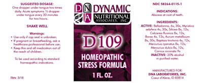 d109-01.jpg PRINCIPAL DISPLAY PANEL - 1 FL. OZ. Bottle Label - d109 01