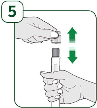 Image Of Of Removing The Cap Of The Autoinjector (AI instructions for use)